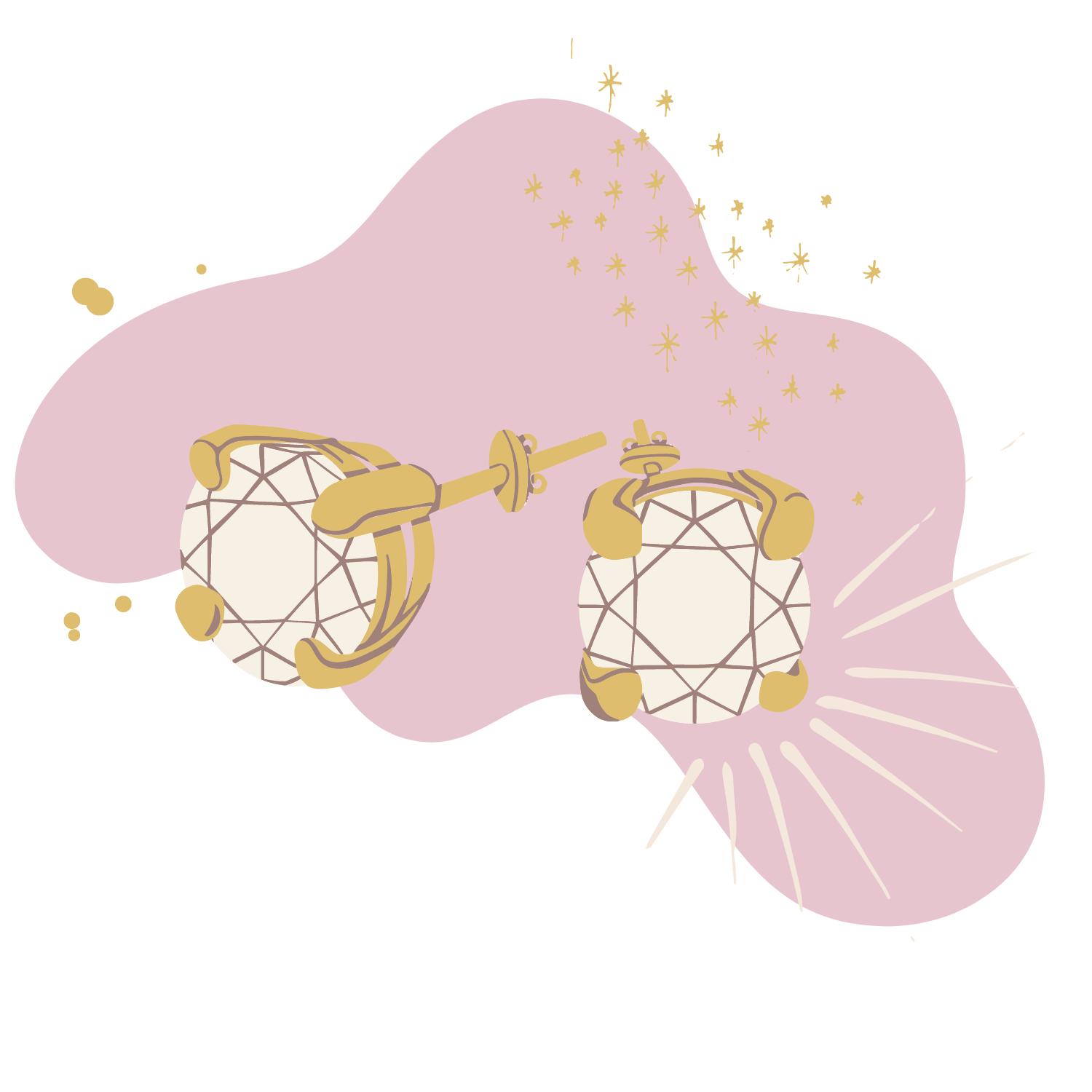 illustrated cushion diamond earrings